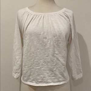 Madewell Split Back White 3/4 Sleeve Sz Small